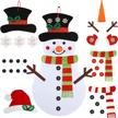 diy felt christmas snowman games set for kids - 3.2ft double sided with 36pcs glitter detachable ornaments, xmas gifts door wall hanging decorations logo