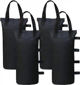 img 4 attached to 🛤️ AMMSUN Heavy Duty Canopy Weight Bags (120 lbs) - 4-Pack Black, Ideal for Pop-Up Canopy Tent Outdoor Sun Shelter Umbrella, Leg Canopy Weights Sand Bags Boosting Instant Outdoor Sun Shelter Canopy Legs