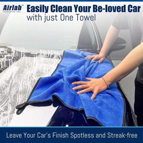 img 2 attached to 🚗 XL Microfiber Car Drying Towels - Super Absorbent Auto Detailing Plush, Extra Large & Ultra Soft, Lint-Free, Streak-Free, 24'' x 35'' - Pack of 2