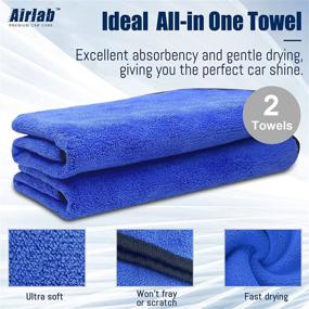 img 1 attached to 🚗 XL Microfiber Car Drying Towels - Super Absorbent Auto Detailing Plush, Extra Large & Ultra Soft, Lint-Free, Streak-Free, 24'' x 35'' - Pack of 2