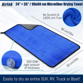 img 3 attached to 🚗 XL Microfiber Car Drying Towels - Super Absorbent Auto Detailing Plush, Extra Large & Ultra Soft, Lint-Free, Streak-Free, 24'' x 35'' - Pack of 2