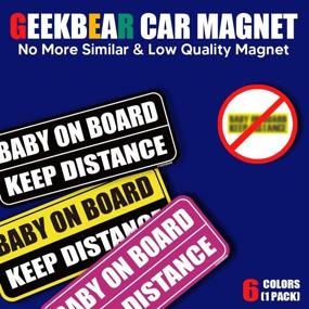 img 3 attached to GEEKBEAR Baby On Board Magnet (желтый/черный) - Baby On Board Sticker для автомобилей - Baby On Board - никаких наклеек или наклеек, кроме магнитов - Baby On Board Sign - Светоотражающий предупреждающий знак безопасности бампера