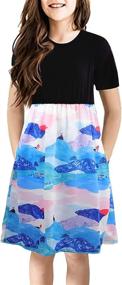 img 4 attached to Miss Bei Stitching Sleeveless Blue Long Girls' Clothing : Dresses