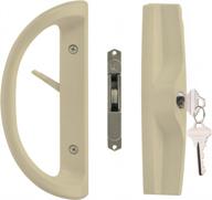 premium replacement keyed patio sliding door handle with mortise lock and key cylinder, fits doors 1.5 to 1.75 inches thick, reversible non-handed design, 3.94-inch screw hole spacing логотип