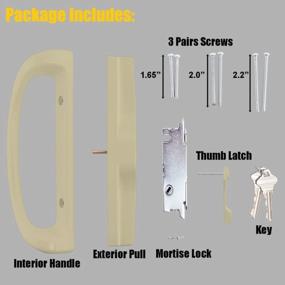 img 2 attached to Premium Replacement Keyed Patio Sliding Door Handle With Mortise Lock And Key Cylinder, Fits Doors 1.5 To 1.75 Inches Thick, Reversible Non-Handed Design, 3.94-Inch Screw Hole Spacing