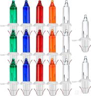 🎄 premium 200-piece wire christmas light set: rbg-25m xmas decorations with multi replacement bulbs - 2.5v (red, green, blue, yellow, clear) logo