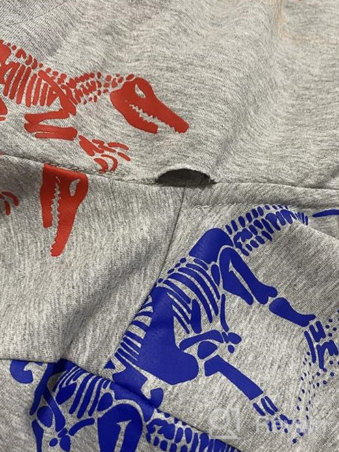 img 1 attached to 🦖 TLAENSON Dinosaur Sweatshirts: Stylish Boys' Fashion Hoodies & Sweatshirts with Lightweight and Stretchy Design review by Seth Waldron