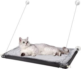 img 4 attached to 🐱 Noodoky Cat Window Perch - Large Kitty Resting Seat Hammock | Suction Cup Window Mounted Cat Bed | Holds Up to 45 lbs | Ideal Indoor Cat Furniture Shelf