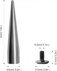 img 3 attached to 40Mm Gunmetal Spikes For Clothing, Leather Crafts And Shoes DIY - 20Pcs Long Metal Cone Rivet