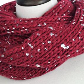 img 1 attached to Premium Winter Silver Flakes Infinity Women's Accessories : Scarves & Wraps