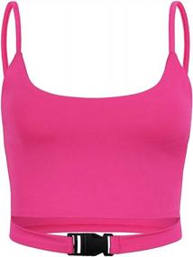 img 4 attached to Stay Active And Stylish With Abardsion'S Neon Color Buckle Tank Tops For Women