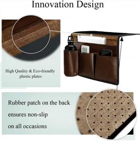 img 1 attached to Organize Your Bedside Essentials With Joywell Leather Bedside Caddy - Brown