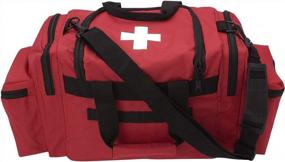 img 1 attached to Red First Responder Kit With Emergency Medical Supplies For Large Lifeguard/EMT First Aid Bag - ASA Techmed Fully Stocked EMS Kit