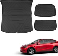 xipoo fit tesla model y trunk mat cargo mat trunk mat cargo liner for 2020 2021 2022 tesla model y accessories (a set of three) logo