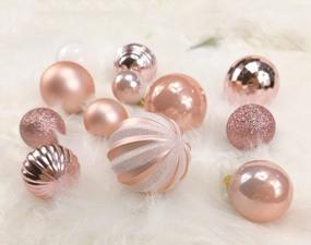 img 3 attached to Rose Gold Christmas Ball Ornament Set - 86 Pieces, Shatterproof Decoration For Trees, Home Parties, Holidays, Garlands, And Wreaths. Includes Hooks For Hanging.
