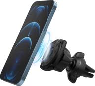 📱 ringke power clip air vent car phone holder mount with space saving double knob technology | premium magnet dashboard stand | universal 2-in-1 package logo