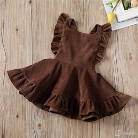 img 2 attached to 👗 GuliriFei Velvet Ruffled Suspender Skirt Dress for Toddler Baby Girls