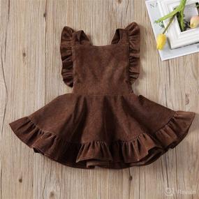 img 3 attached to 👗 GuliriFei Velvet Ruffled Suspender Skirt Dress for Toddler Baby Girls