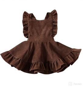 img 4 attached to 👗 GuliriFei Velvet Ruffled Suspender Skirt Dress for Toddler Baby Girls