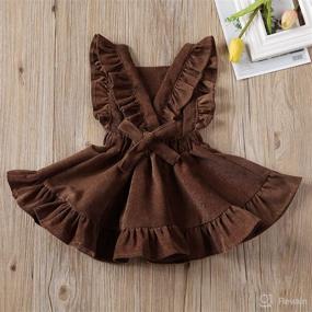 img 1 attached to 👗 GuliriFei Velvet Ruffled Suspender Skirt Dress for Toddler Baby Girls