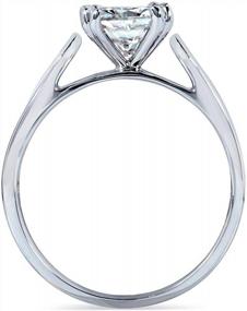 img 1 attached to Kobelli Cushion-Cut Moissanite Solitaire Engagement Ring 1 1/10 Carat 14K White Gold