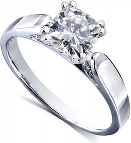 img 2 attached to Kobelli Cushion-Cut Moissanite Solitaire Engagement Ring 1 1/10 Carat 14K White Gold