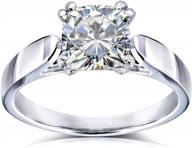 kobelli cushion-cut moissanite solitaire engagement ring 1 1/10 carat 14k white gold logo