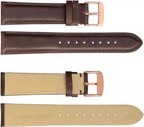 img 3 attached to Upgrade Your Watch With WOCCI'S Vintage Leather Band - Replacement Straps In Various Sizes (14Mm-22Mm) With Durable Stainless Steel Buckle