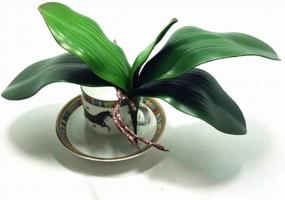 img 2 attached to 2Pcs 10 Inch Artificial Orchid Leaves - JAROWN Green