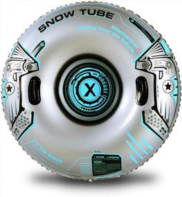 img 4 attached to Сверхмощные снегоходы XFlated Snow Tube для детей и взрослых - Гигантское зимнее спортивное развлечение!