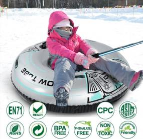 img 2 attached to Heavy Duty XFlated Snow Tube Sled For Kids & Adults - Giant Winter Sport Fun!