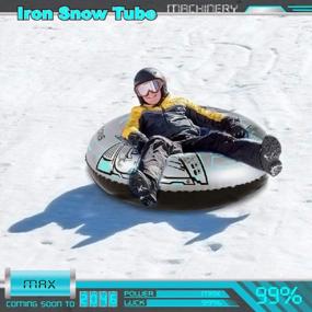 img 3 attached to Сверхмощные снегоходы XFlated Snow Tube для детей и взрослых - Гигантское зимнее спортивное развлечение!