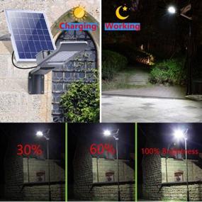 img 1 attached to Szyoumy Solar Street Lights IP66 Outdoor Light 100W 5500 Lumens With Pole Remote Control Dusk To Dawn Security Lighting Solar Panel For Yard Garden Gutter Pathway Basketball Court Arena Parking Area