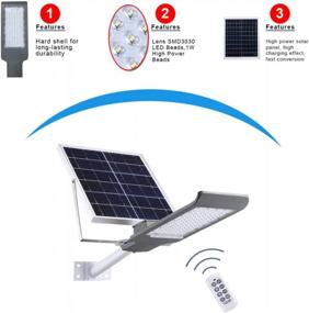 img 3 attached to Szyoumy Solar Street Lights IP66 Outdoor Light 100W 5500 Lumens With Pole Remote Control Dusk To Dawn Security Lighting Solar Panel For Yard Garden Gutter Pathway Basketball Court Arena Parking Area
