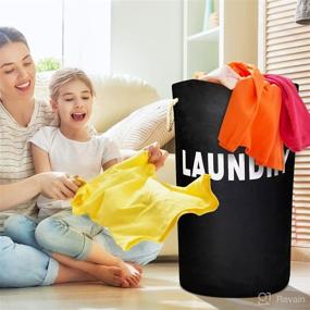 img 2 attached to 🏠 Kids' Home Store Organizer - Collapsible Freestanding Laundry Storage Solution