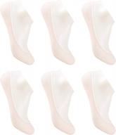 6 pack women's thin no show yoga socks: enerwear casual flat boat line logo