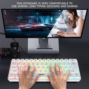 img 2 attached to Непревзойденный игровой опыт: сочетание клавиатуры и мыши 4-в-1 белого цвета с RGB-подсветкой и сотовым корпусом для геймеров на ПК с Windows