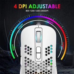 img 1 attached to Ultimate Gaming Experience: 4-In-1 White Set Keyboard And Mouse Combo With RGB Backlighting And Honeycomb Shell Design For Windows PC Gamers