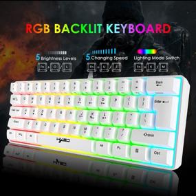 img 3 attached to Ultimate Gaming Experience: 4-In-1 White Set Keyboard And Mouse Combo With RGB Backlighting And Honeycomb Shell Design For Windows PC Gamers