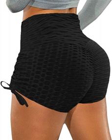 img 2 attached to High Waisted Anti-Cellulite Leggings With Scrunch Butt Effect And Side Drawstring For Women - MaQiYa Peach Lift Shorts