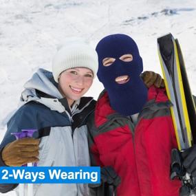 img 3 attached to Оставайтесь в тепле и комфорте этой зимой с двойной термальной вязаной лыжной маской Camlinbo для занятий спортом на открытом воздухе