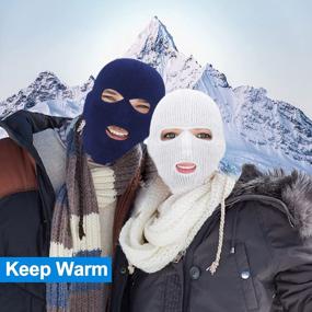 img 1 attached to Оставайтесь в тепле и комфорте этой зимой с двойной термальной вязаной лыжной маской Camlinbo для занятий спортом на открытом воздухе