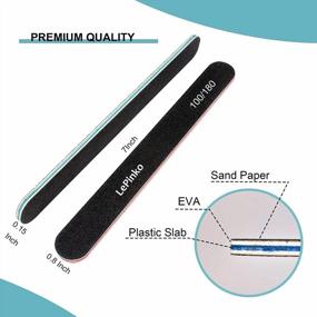 img 2 attached to Washable Double Sided Nail File Set For Home & Salon Use - Professional Manicure Pedicure Tool With 100/180 Grit - Ideal For Acrylic False Nails And Gel Cosmetic