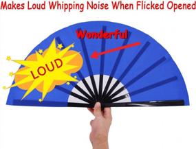 img 2 attached to Chinese/Japanese Folding Nylon-Cloth Hand Fan - Amajiji Large Women'S Gift Craft Dance Fan