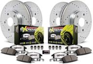 improved performance: carbon fiber brake pads with drilled & slotted brake rotors kit from power stop - front and rear k1365-26z26 логотип