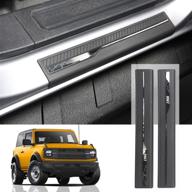 fgo-togo door sill guards protector kit 2021 2022 ford bronco 2 door accessories - abs door entry guard sill protector - sill plates car door trim threshold protection sticker scratch film logo