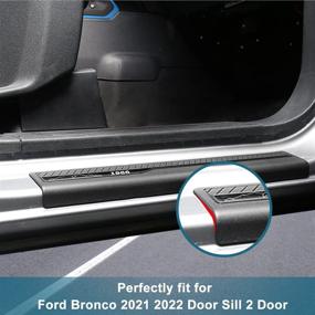 img 3 attached to Fgo-togo Door Sill Guards Protector Kit 2021 2022 Ford Bronco 2 Door Accessories - ABS Door Entry Guard Sill Protector - Sill Plates Car Door Trim Threshold Protection Sticker Scratch Film