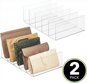 img 3 attached to Neatly Organize Your Purse Collection With MDesign'S Closet Purse Organizer - 5 Compartments, Clear Design - 2 Pack!