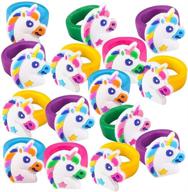 🦄 artcreativity unicorn rings - pack of 36 - adorable kids jewelry for little girls and boys, fun assorted colors, skin-safe silicon, unicorn party supplies, birthday party favors, goodie bag fillers - enhance seo logo