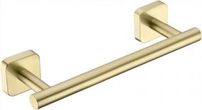 img 4 attached to 16" SUS304 Stainless Steel Brushed Gold Towel Bar - Rust Proof Bathroom Kitchen Cloth Holder